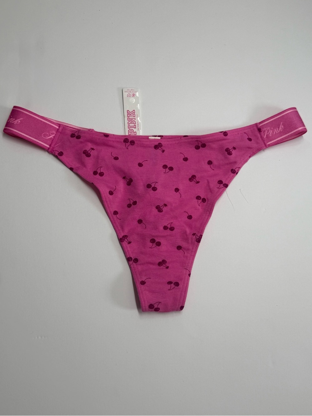 Victoria's Secret PINK Hot Pink Cherry-Print Thong